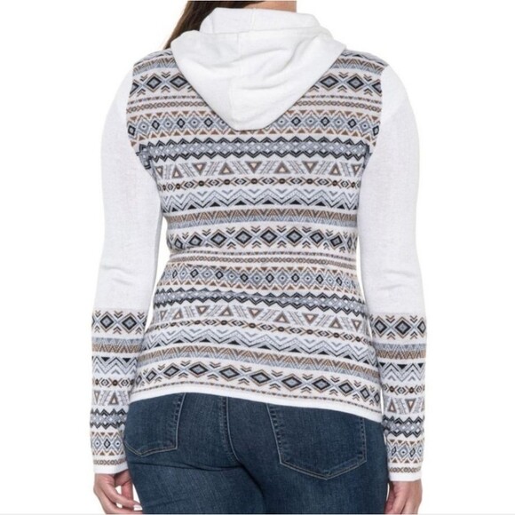 Krimson Klover Hailey Hoodie wool blend White/Grey/Taiupe Size Large - Picture 3 of 7